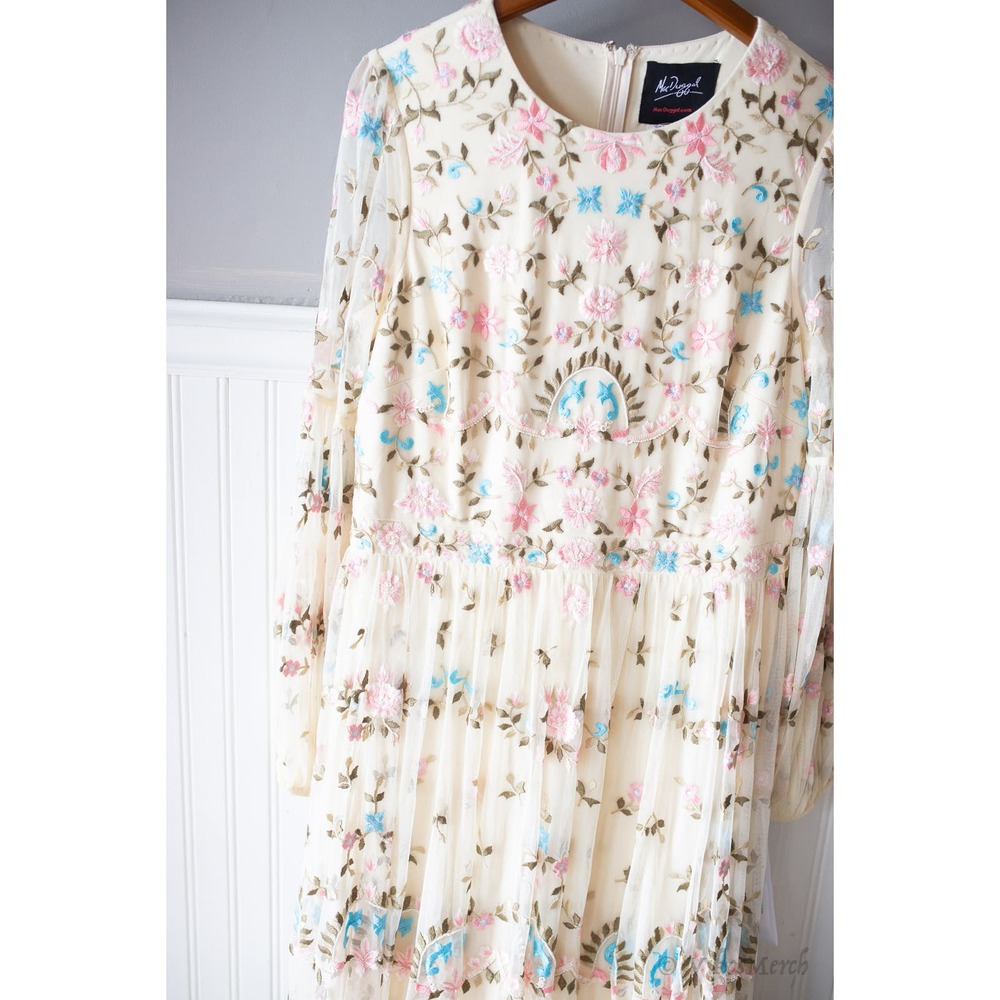 Mac Duggal EMBROIDERED BLOUSON SLEEVE GOWN Dress 10 NEW - Picture 6 of 10